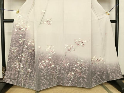 平和屋着物●訪問着 友禅 作家物 枝花文 暈し染め 正絹 逸品 AABF0745fy
