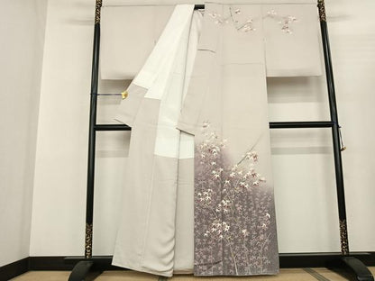 平和屋着物●訪問着 友禅 作家物 枝花文 暈し染め 正絹 逸品 AABF0745fy