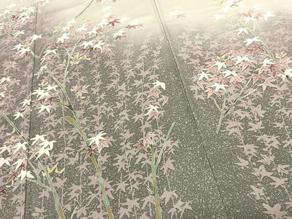 平和屋着物●訪問着 友禅 作家物 枝花文 暈し染め 正絹 逸品 AABF0745fy