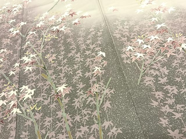 平和屋着物●訪問着 友禅 作家物 枝花文 暈し染め 正絹 逸品 AABF0745fy