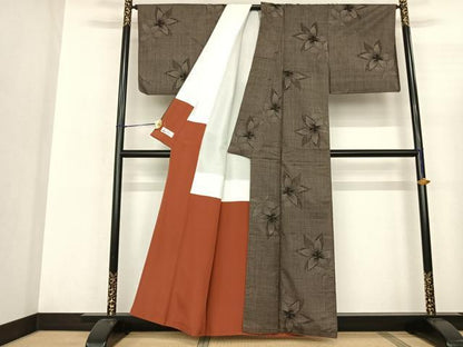平和屋着物●本場大島紬 一元絣 舞花文 やまと誂製 正絹 逸品 AABF0747fy