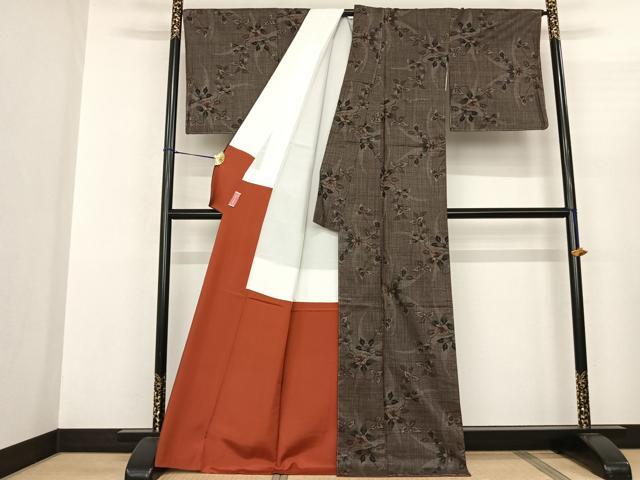 平和屋着物●本場大島紬 一元絣 枝花文 正絹 逸品 未使用 AABF0748fy