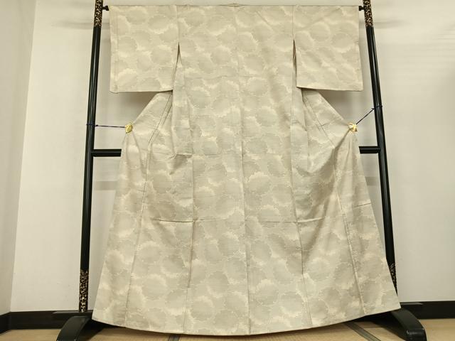 平和屋着物●本場大島紬 白大島 雪輪文 正絹 逸品 AABF0751fy