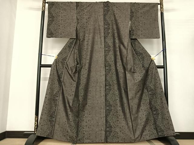 平和屋着物●本場大島紬 花唐草文 正絹 逸品 AABF0753fy