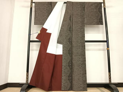 平和屋着物●本場大島紬 花唐草文 正絹 逸品 AABF0753fy