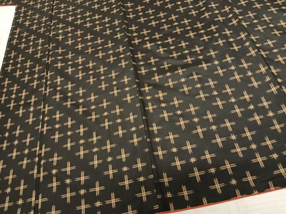 平和屋着物●上質な紬 十字絣 正絹 逸品 未使用 AABF0754fy
