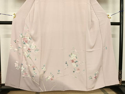 平和屋着物●訪問着 友禅 作家物 枝花文 暈し染め 正絹 逸品 AABF0756fy
