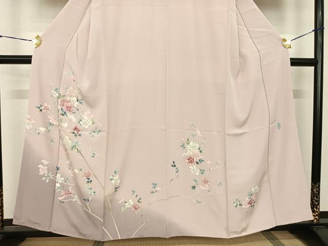 平和屋着物●訪問着 友禅 作家物 枝花文 暈し染め 正絹 逸品 AABF0756fy