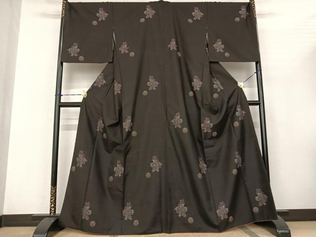 平和屋着物●本場大島紬　カタス9マルキ　人物毬文　正絹　逸品　AABF0757fy