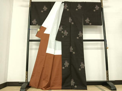 平和屋着物●本場大島紬　カタス9マルキ　人物毬文　正絹　逸品　AABF0757fy
