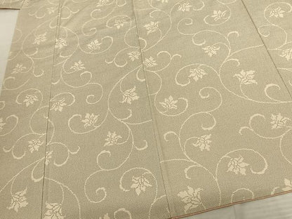 平和屋着物●本塩沢　110亀甲　花唐草文　ロング丈　正絹　逸品　AABF0758fy