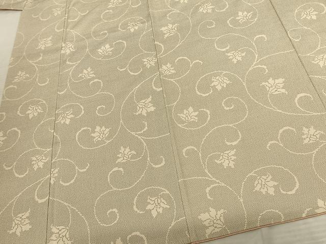 平和屋着物●本塩沢　110亀甲　花唐草文　ロング丈　正絹　逸品　AABF0758fy