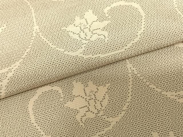 平和屋着物●本塩沢　110亀甲　花唐草文　ロング丈　正絹　逸品　AABF0758fy