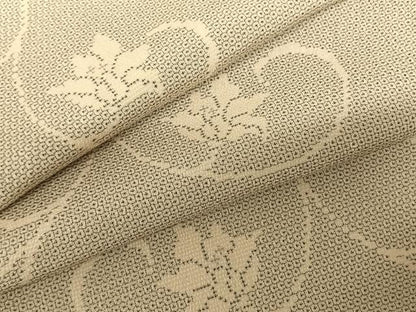 平和屋着物●本塩沢　110亀甲　花唐草文　ロング丈　正絹　逸品　AABF0758fy