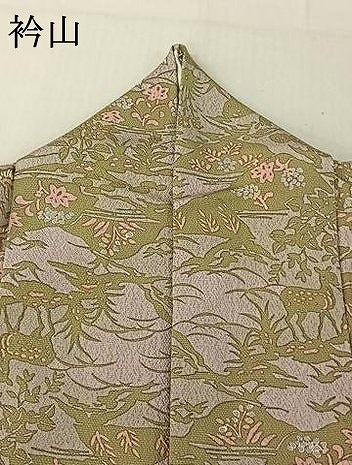 平和屋着物▽上質な小紋 単衣 風景花鳥文 正絹 逸品 AABF0761jh