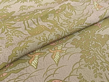 平和屋着物▽上質な小紋 単衣 風景花鳥文 正絹 逸品 AABF0761jh