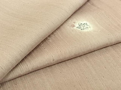平和屋着物▽上質な紬 単衣 絞り 舞葉文 正絹 逸品 AABF0762jh