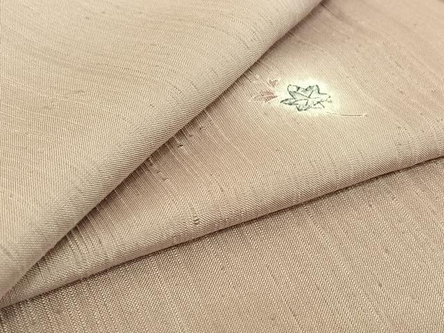 平和屋着物▽上質な紬 単衣 絞り 舞葉文 正絹 逸品 AABF0762jh