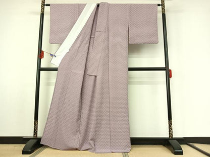 平和屋着物▽小紋 単衣 敷松葉文 洗える着物 AABF0764jh