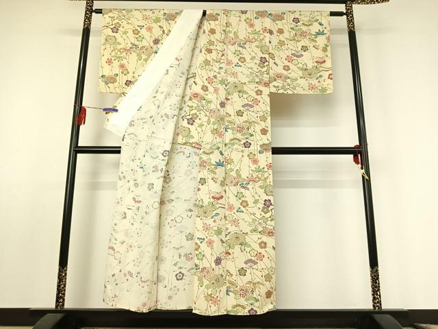 平和屋着物▽小紋 単衣 松竹梅 洗える着物 AABF0766jh