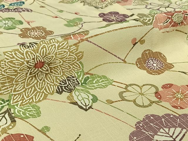 平和屋着物▽小紋 単衣 松竹梅 洗える着物 AABF0766jh