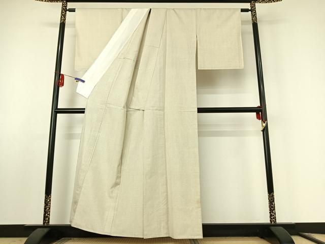 平和屋着物▽本場大島紬 白大島 単衣 7マルキ 正絹 逸品 AABF0768jh