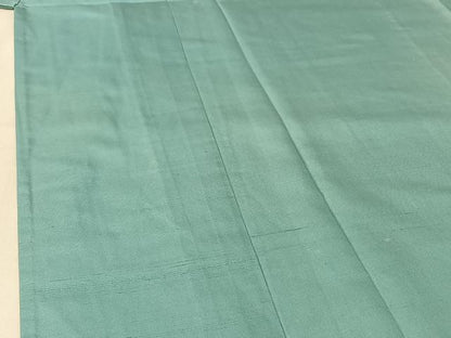 平和屋着物▽男性　色紋付　単衣　羽織セット　本場大島紬　着物：白群色　羽織：花浅葱色　正絹　逸品　AABF0776jh