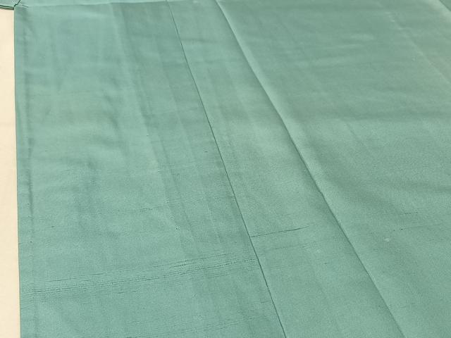 平和屋着物▽男性　色紋付　単衣　羽織セット　本場大島紬　着物：白群色　羽織：花浅葱色　正絹　逸品　AABF0776jh
