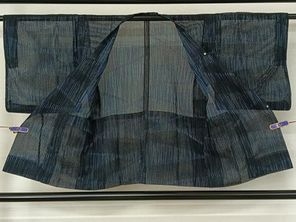 平和屋着物▽道行コート　スリーシーズン　春夏秋　塵除け　切嵌文　正絹　逸品　AABF0778jh