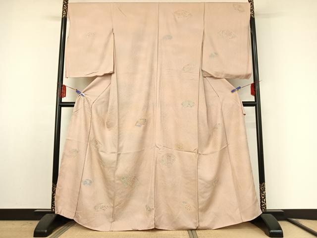平和屋着物▽訪問着 単衣 中国三大刺繍 汕頭刺繍 スワトウ刺繍 地紙花文 仮絵羽 正絹 逸品 未使用 AABF0782jh