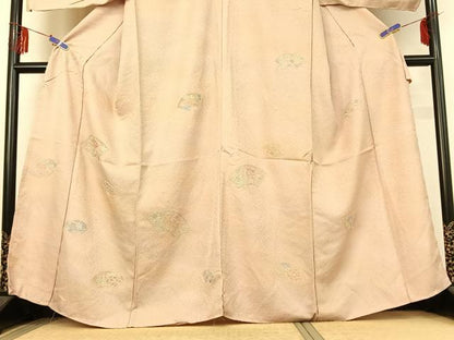 平和屋着物▽訪問着 単衣 中国三大刺繍 汕頭刺繍 スワトウ刺繍 地紙花文 仮絵羽 正絹 逸品 未使用 AABF0782jh