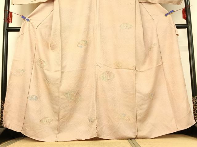 平和屋着物▽訪問着 単衣 中国三大刺繍 汕頭刺繍 スワトウ刺繍 地紙花文 仮絵羽 正絹 逸品 未使用 AABF0782jh
