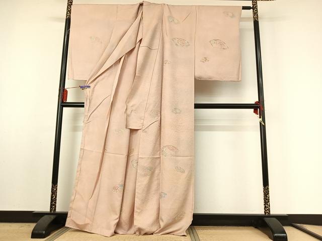 平和屋着物▽訪問着 単衣 中国三大刺繍 汕頭刺繍 スワトウ刺繍 地紙花文 仮絵羽 正絹 逸品 未使用 AABF0782jh
