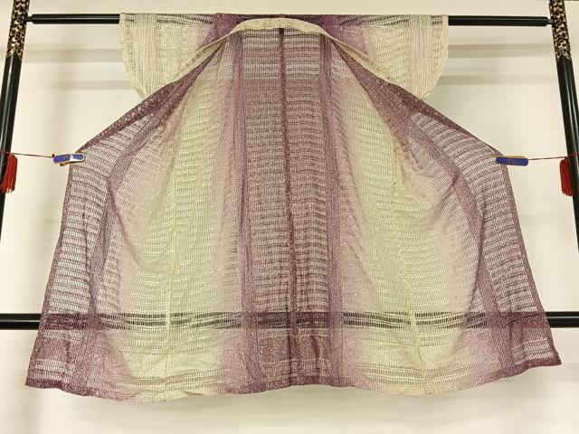 平和屋着物▽袖なし道行コート スリーシーズン 春夏秋 塵除け 霞文 正絹 逸品 AABF0783jh