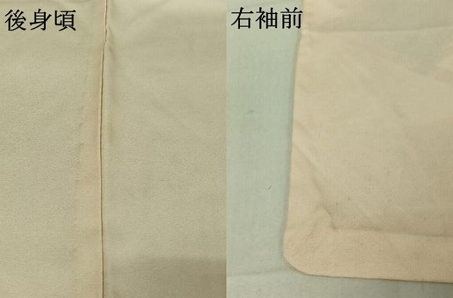 平和屋着物▽訪問着　単衣　駒刺繍　菱花文　金彩　正絹　逸品　AABF0784jh