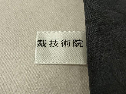 平和屋着物▽訪問着 単衣 紬地 更紗花文 黒地 正絹 逸品 AABF0785jh