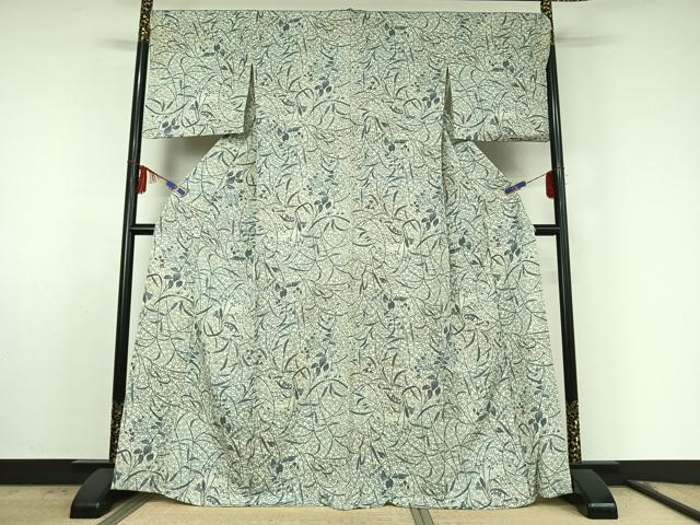 平和屋着物▽上質な小紋　単衣　草花文　正絹　逸品　AABH8596jh 楽天市場】平和屋着物▽上質な小紋 単衣 作家物 草花文 正絹 逸品