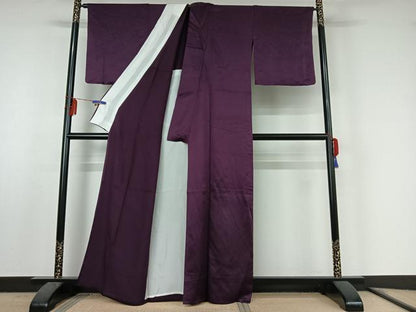 平和屋着物▽上質な色無地 単衣 桑の実色 正絹 逸品 AABF0787jh