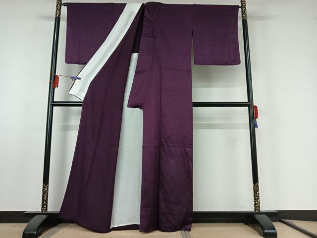 平和屋着物▽上質な色無地 単衣 桑の実色 正絹 逸品 AABF0787jh