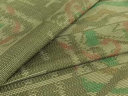 平和屋着物▽本場大島紬 単衣 7マルキ 幾何学文様 正絹 逸品 AABF0788jh