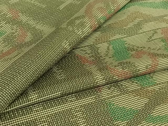 平和屋着物▽本場大島紬 単衣 7マルキ 幾何学文様 正絹 逸品 AABF0788jh