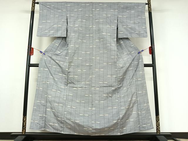 平和屋着物▽上質な紬　単衣　枝葉文　高島屋扱い　正絹　逸品　AABF0790jh 平和屋着物▽上質な紬 単衣 枝葉文 高島屋扱い 正絹 逸品 AABF0790jh
