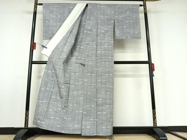 平和屋着物▽上質な紬　単衣　枝葉文　高島屋扱い　正絹　逸品　AABF0790jh 平和屋着物▽上質な紬 単衣 枝葉文 高島屋扱い 正絹 逸品 AABF0790jh