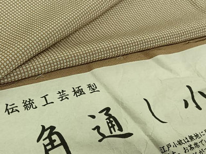 平和屋着物▽江戸小紋 単衣 角通し 反端付き 正絹 逸品 AABF0794jh