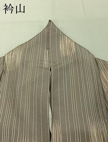 平和屋着物▽上質な小紋 単衣 縞 正絹 逸品 AABF0796jh