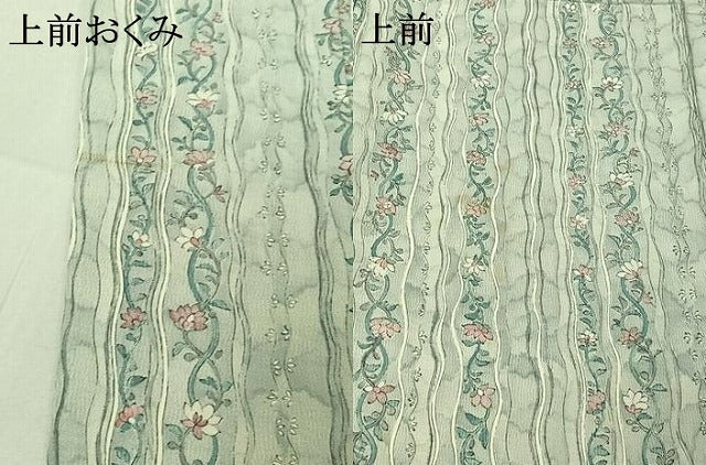 平和屋着物▽上質な小紋 単衣 立涌花文 正絹 逸品 AABF0798jh