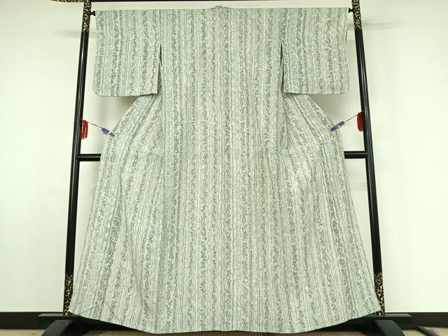 平和屋着物▽上質な小紋 単衣 立涌花文 正絹 逸品 AABF0798jh