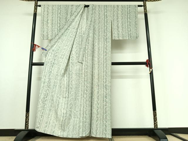 平和屋着物▽上質な小紋 単衣 立涌花文 正絹 逸品 AABF0798jh