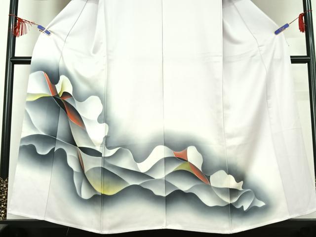 平和屋着物▽訪問着 単衣 霞文 暈し染め 正絹 逸品 AABF0799jh