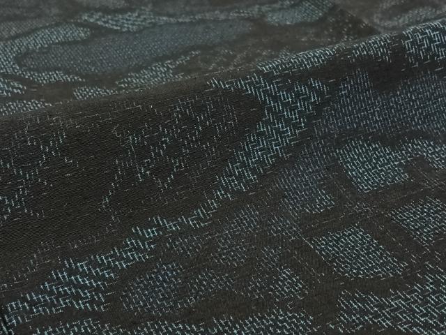 平和屋着物▽上質な紬 単衣 雲取り文 正絹 逸品 AABF0800jh